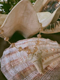 Fossilized Megalodon Shark Tooth and Glass Bead Necklace
