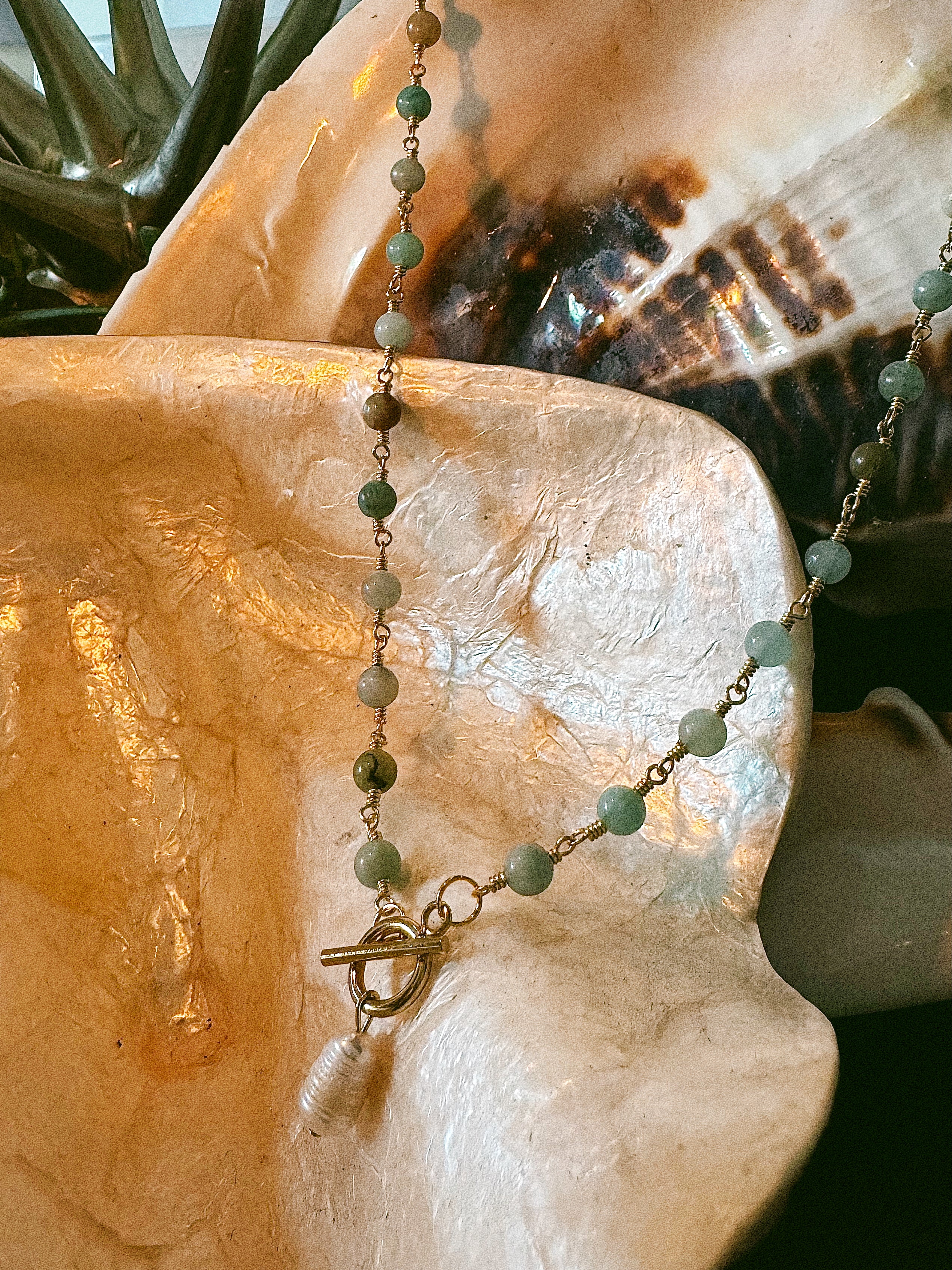 Amazonite & Freshwater Pearl Necklace
